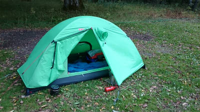 テントを設営したところ。